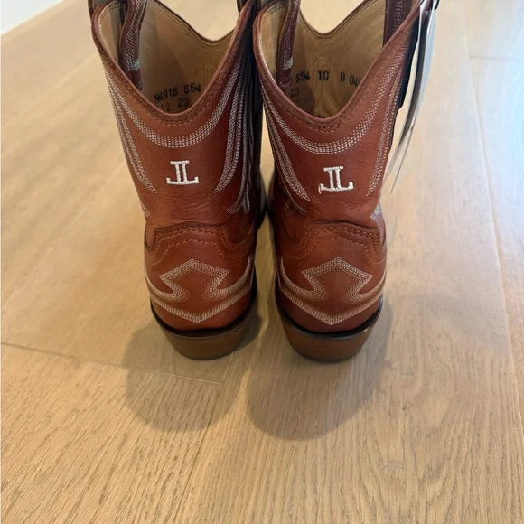 NWT Lucchese Tan Leather Cowboy Boots - Picture 6 of 6
